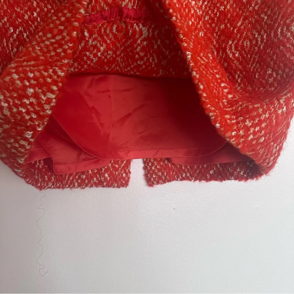 J. Crew Vibrant Orange and White Textured Pencil Skirt Size 4